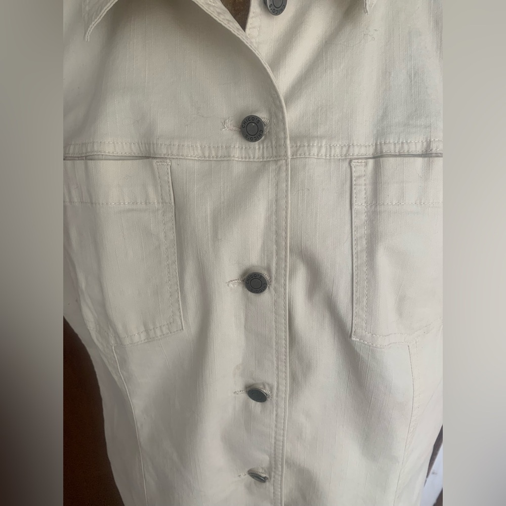 Chico’s cotton vest- off white, size 3.